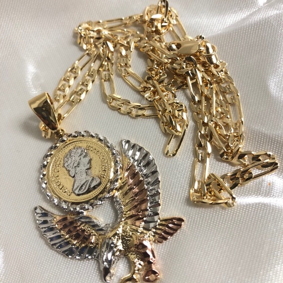 18k Gold Filled Men Eagle Necklace - Picture 3 of 4